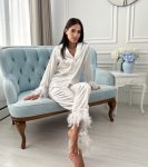 Весільний костюм рубашка з пір’ям БОА + штани БОА