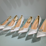 Весільні атласні туфлі 6 в 1 підбори 10 см