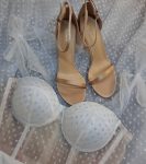 Босоніжки сатинові нюдового кольору