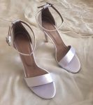 Весільні босоніжки сатинові білі