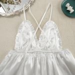 Весільний Халат білий короткий з пірям страуса + сорочка