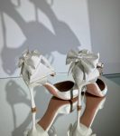 Весільні атласні туфлі з бантами