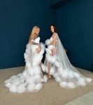 Весільний фатиновий пеньюар Вінеція 1 з квітами