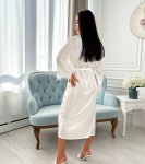 Весільний Халат довгий для ранку нареченої з пірям страуса