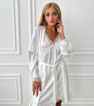 Весільний Халат з мереживом + сорочка