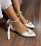 Весільні балетки для нареченої з перлами