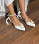 Весільні балетки для нареченої з перлами