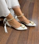 Весільні балетки для нареченої з перлами