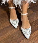 Весільні балетки для нареченої з перлами