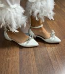 Весільні балетки для нареченої з бантами