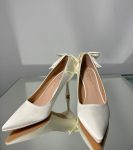 Весільні туфлі для нареченої з бантами на п'ятці 5см, 8 см