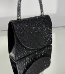 Святковий чорний клатч з камінцями