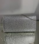 Святковий срібний клатч з глітерром