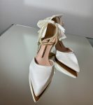 Жіночі туфлі весільні для нареченої з перлами та бантами 6 см, 8 см