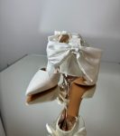 Жіночі туфлі весільні для нареченої з перлами та бантами 6 см, 8 см