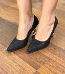 Жіночі туфлі лакові святкові Opium2 на фігурному золотому підборі 8,5 см