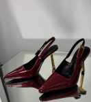 Жіночі туфлі святкові лаковані Слінгбеки бордовий 8,5 см