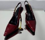 Жіночі туфлі святкові лаковані Слінгбеки бордовий 8,5 см