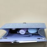 Святковий срібний клатч з глітерром