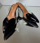 Жіночі туфлі слінгбек силіконові у формі серце чорні