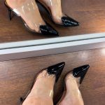 Жіночі туфлі слінгбек силіконові у формі серце чорні