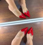 Жіночі туфлі слінгбек силіконові у формі серце червоні