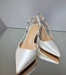 Жіночі туфлі слінгбек весільні для нареченої з бантиком