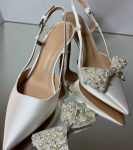 Жіночі туфлі слінгбек весільні для нареченої з бантиком