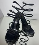 Жіночі босоніжки святкові зі спіраллю та камінцями