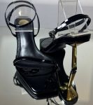 Жіночі босоніжки вечірні чорний колір 7,5 см