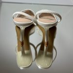 Жіночі туфлі слінгбек весільні з мереживом та квітами