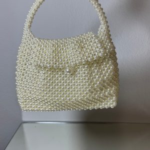 Сумка клатч жіночий весільний із перлами С-0038