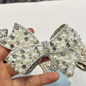 Брошка для взуття бант перли АКС-0014
