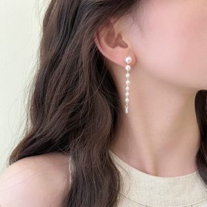 Сережки жіночі з перлами довгі СБЖ-0001