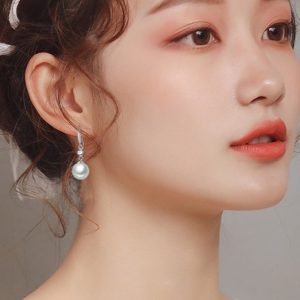 Сережки жіночі з перлами круглі - срібло СБЖ-0006