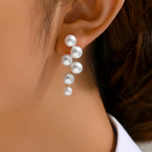 Сережки жіночі  довгі перли 3,9 см СБЖ-0021
