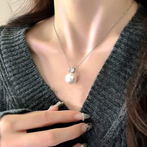 Ланцюжок жіночий для нареченої  золотий з перлиною та камінцями НБЖ-0022