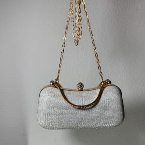 Святковий клатч з  блиском срібло С-0057